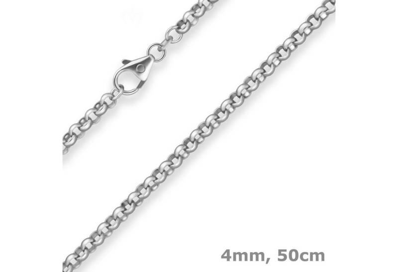 Schmuck Krone Silberkette 4mm Erbskette aus 925 Silber 50cm, Silber 925 von Schmuck Krone