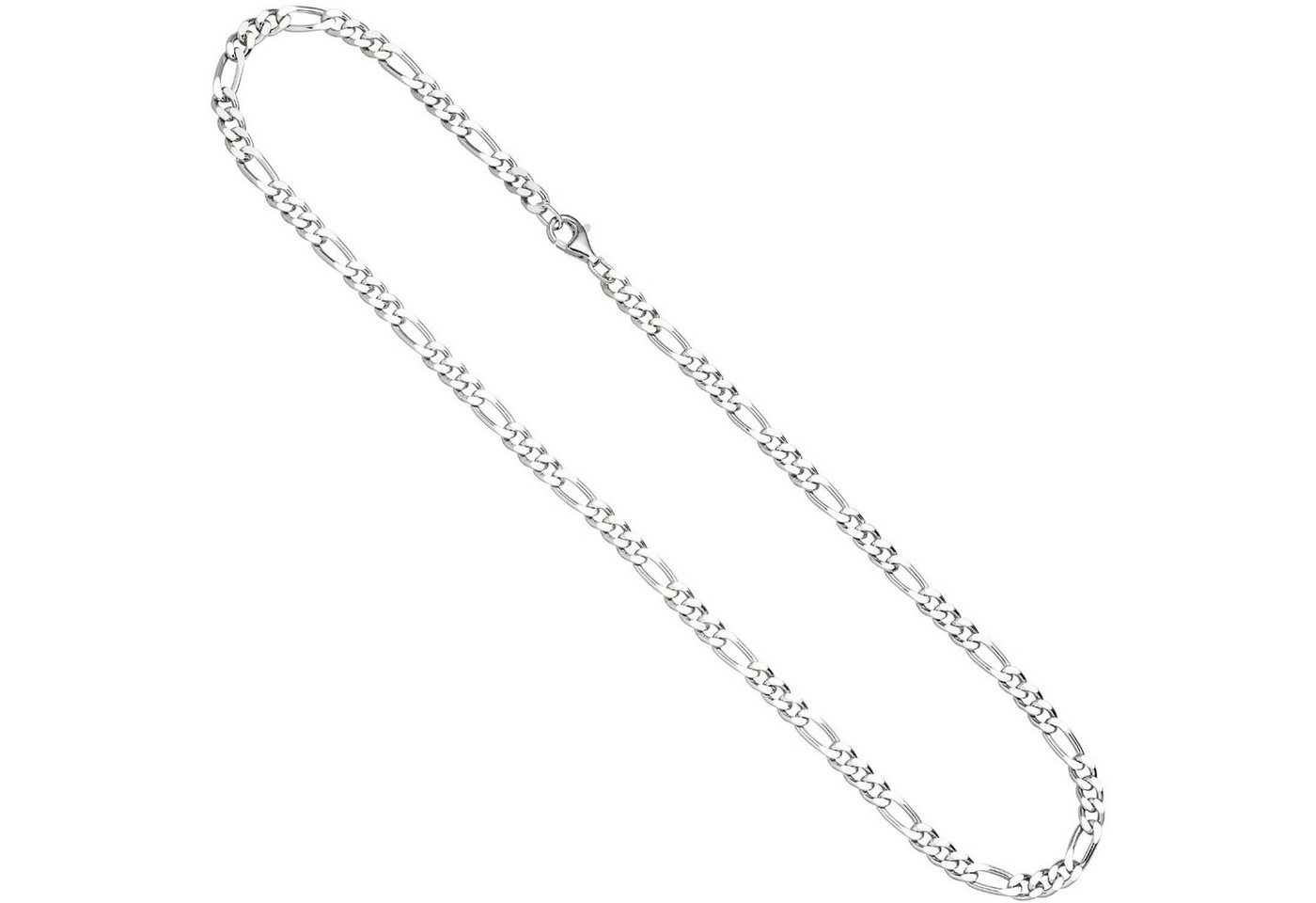 Schmuck Krone Silberkette 5,3mm Kette Figarokette aus 925 Silber rhodiniert diamantiert Halsschmuck, 50cm von Schmuck Krone