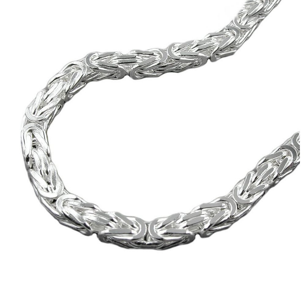 Schmuck Krone Silberkette 5mm Königskette Halskette Collier diamantiert aus 925 Silber 80cm Herren, Silber 925 von Schmuck Krone