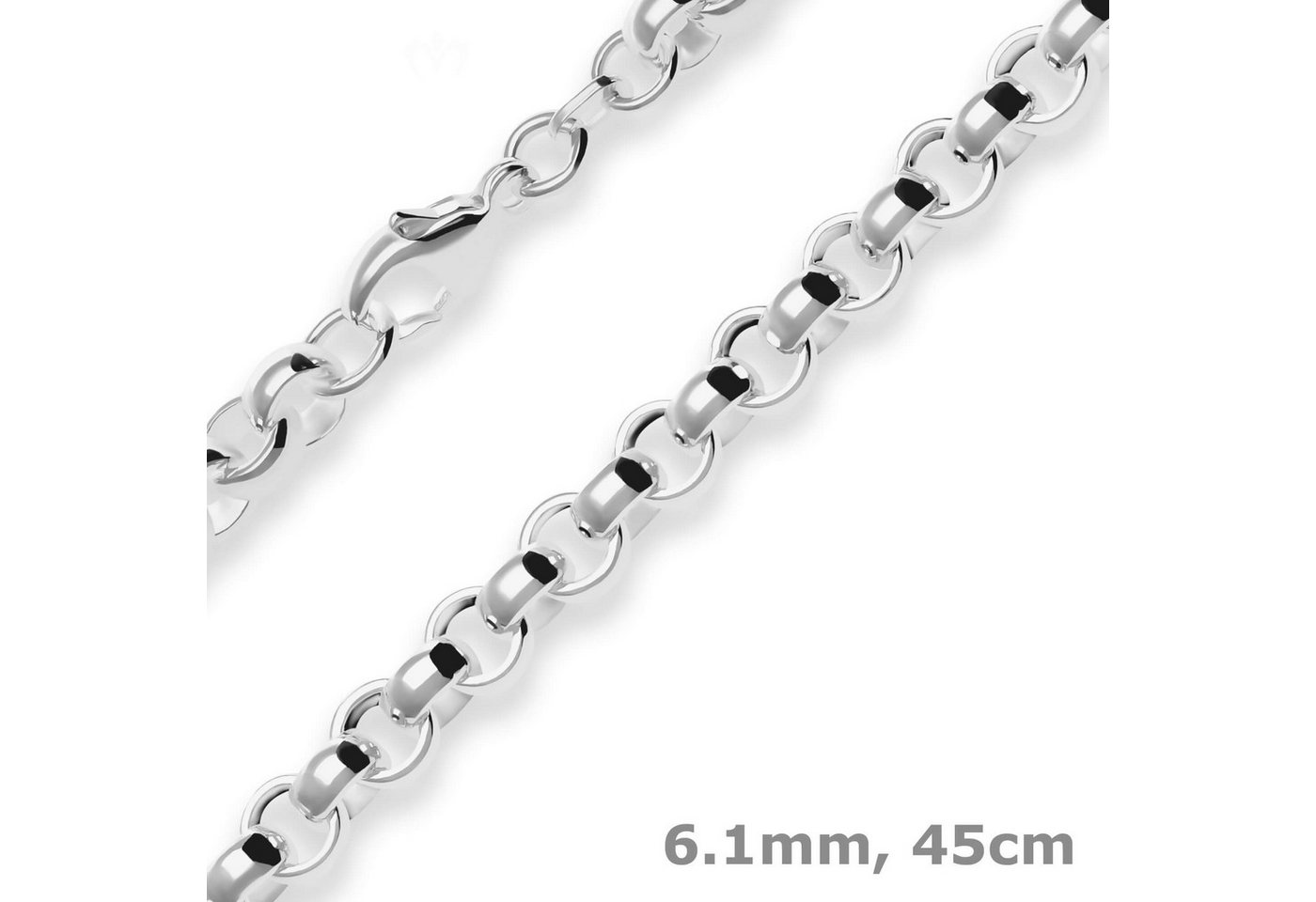 Schmuck Krone Silberkette 6,1mm Erbskette aus 925 Silber 45cm, Silber 925 von Schmuck Krone