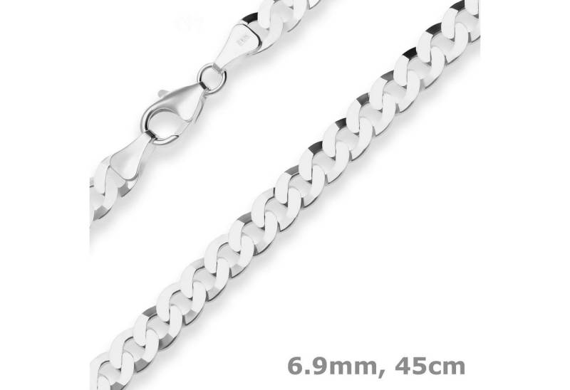 Schmuck Krone Silberkette 6,9mm Panzerkette aus 925 Silber 45cm, Silber 925 von Schmuck Krone