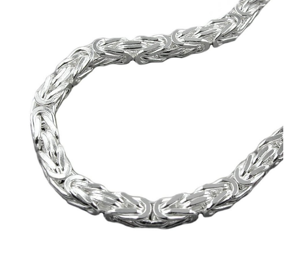 Schmuck Krone Silberkette 6mm Königskette Halskette Collier diamantiert aus 925 Silber 60cm Herren, Silber 925 von Schmuck Krone