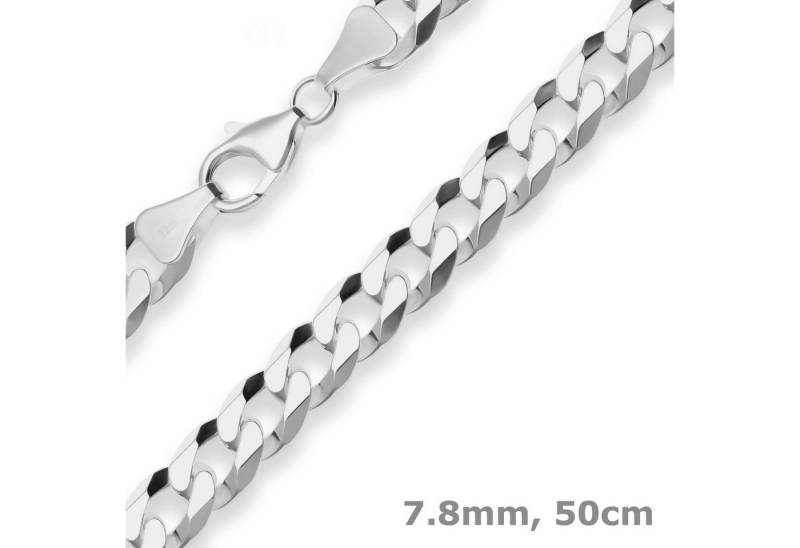 Schmuck Krone Silberkette 7,8mm Panzerkette aus 925 Silber 50cm, Silber 925 von Schmuck Krone