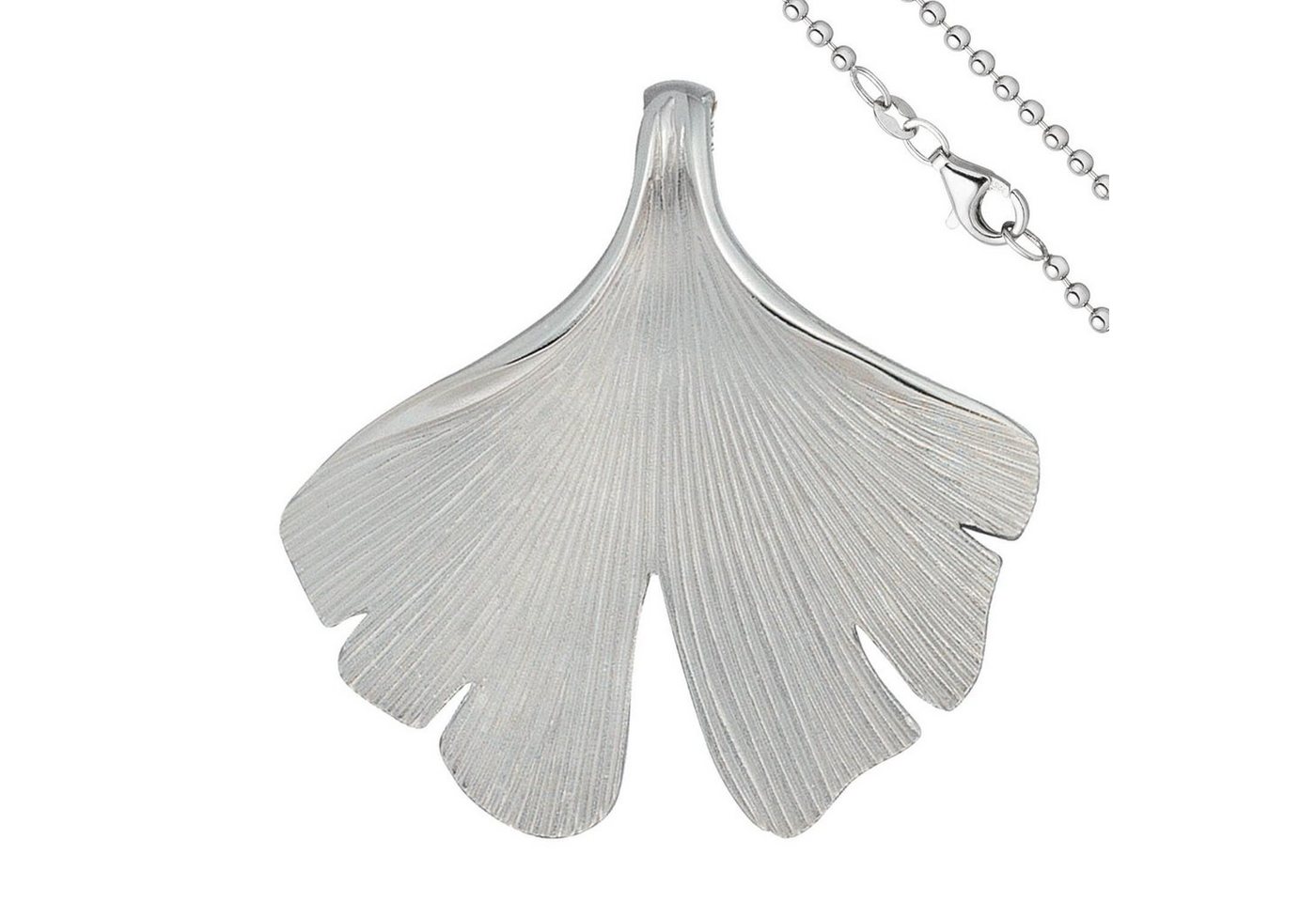 Schmuck Krone Silberkette Anhänger mit Halskette Ginkgoblatt, 925 Silber, 45cm, Silber 925 Schmuck Krone Silberkette Anhänger mit Halskette Ginkgoblatt, 925 Silber, 45cm, Silber 925 von Schmuck Krone