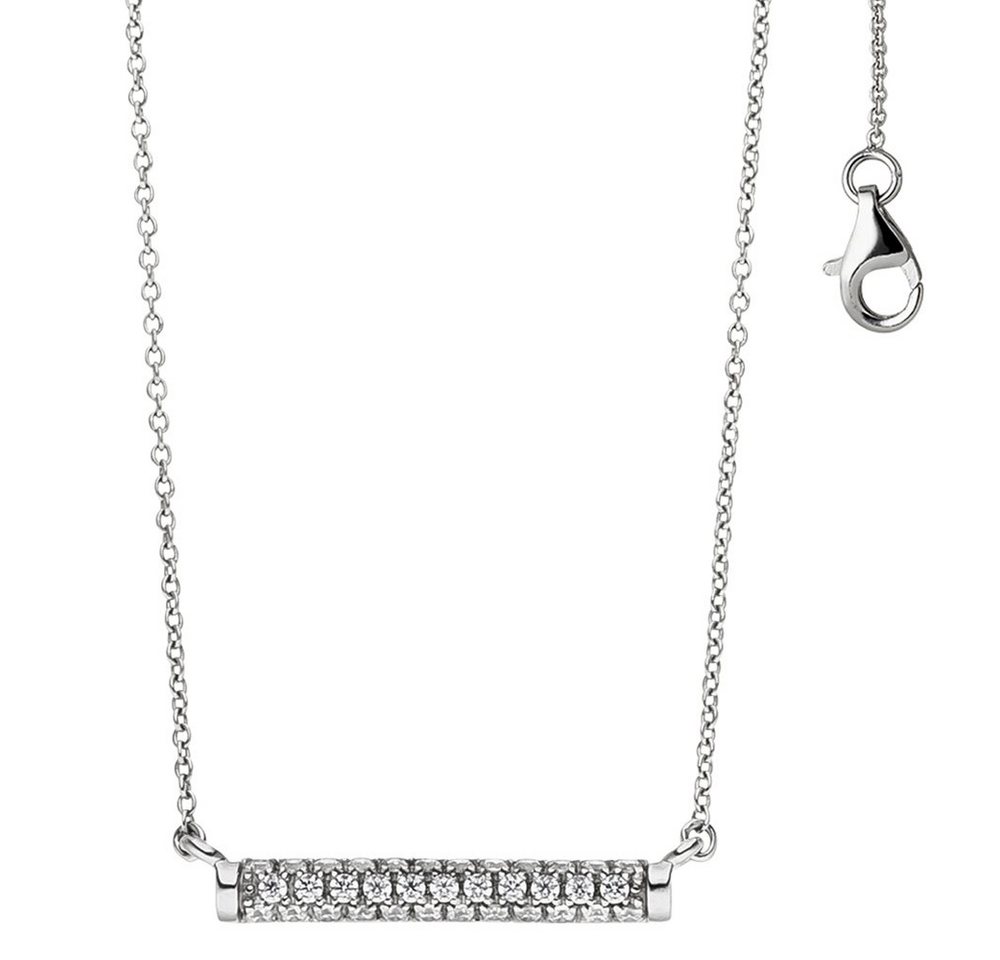 Schmuck Krone Silberkette Collier Halskette Stab Stäbchen mit 35 weißen Zirkonia 925 Silber 45cm Damen von Schmuck Krone