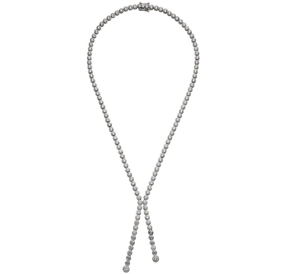 Schmuck Krone Silberkette Collier Silberkette Halskette Halsschmuck mit weißen Zirkonia 925 Silber 42cm von Schmuck Krone