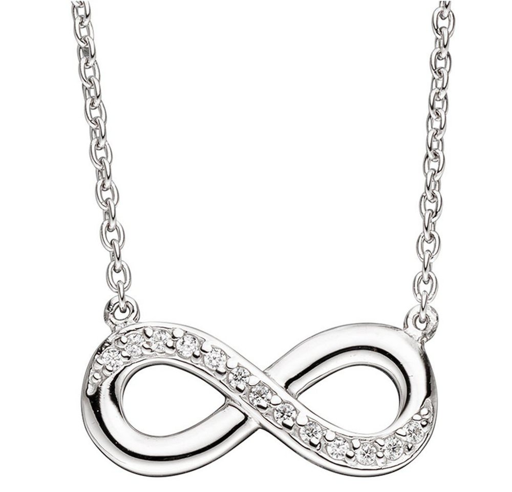 Schmuck Krone Silberkette Collier Unendlichkeit Halskette mit Anhänger 925 Silber mit Zirkonia 41 cm von Schmuck Krone