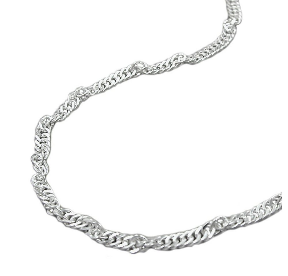 Schmuck Krone Silberkette Echtsilber Bauchkette Singapur Kette 925 Silber 90cm Halsschmuck Damen von Schmuck Krone