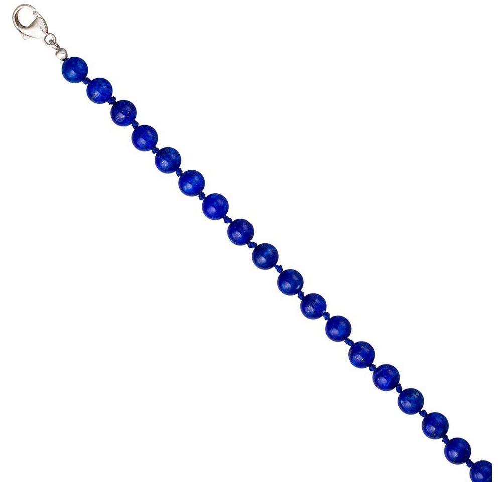 Schmuck Krone Silberkette Edelsteinkette Kette Collier aus Lapis Lazuli Lapislazuli blau 925 Silber 45cm von Schmuck Krone