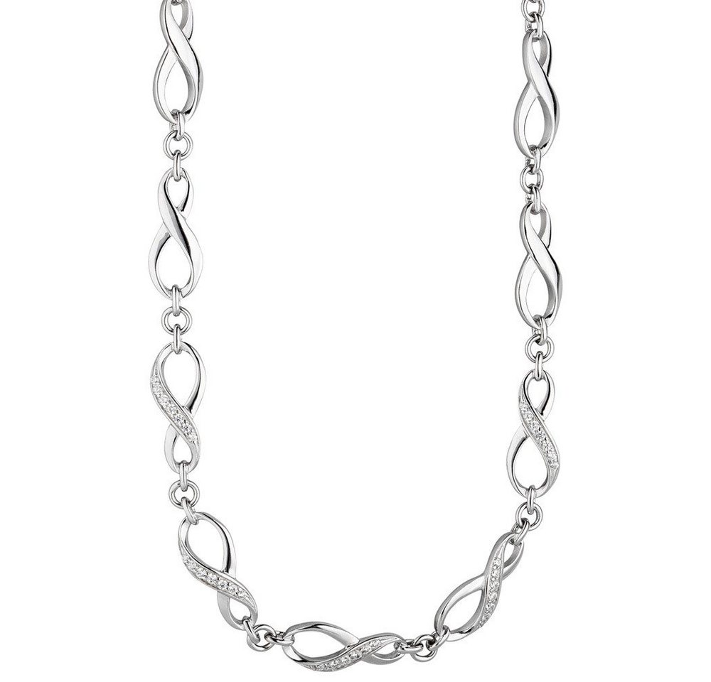 Schmuck Krone Silberkette Collier "Unendlichkeit", 925 Silber mit Zirkonia, 48cm, Silber 925 Schmuck Krone Silberkette Collier "Unendlichkeit", 925 Silber mit Zirkonia, 48cm, Silber 925 von Schmuck Krone