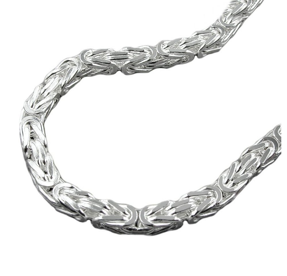 Schmuck Krone Silberkette Königskette Collier aus 925 Silber quadratisch L 60cm Halsschmuck Unisex von Schmuck Krone