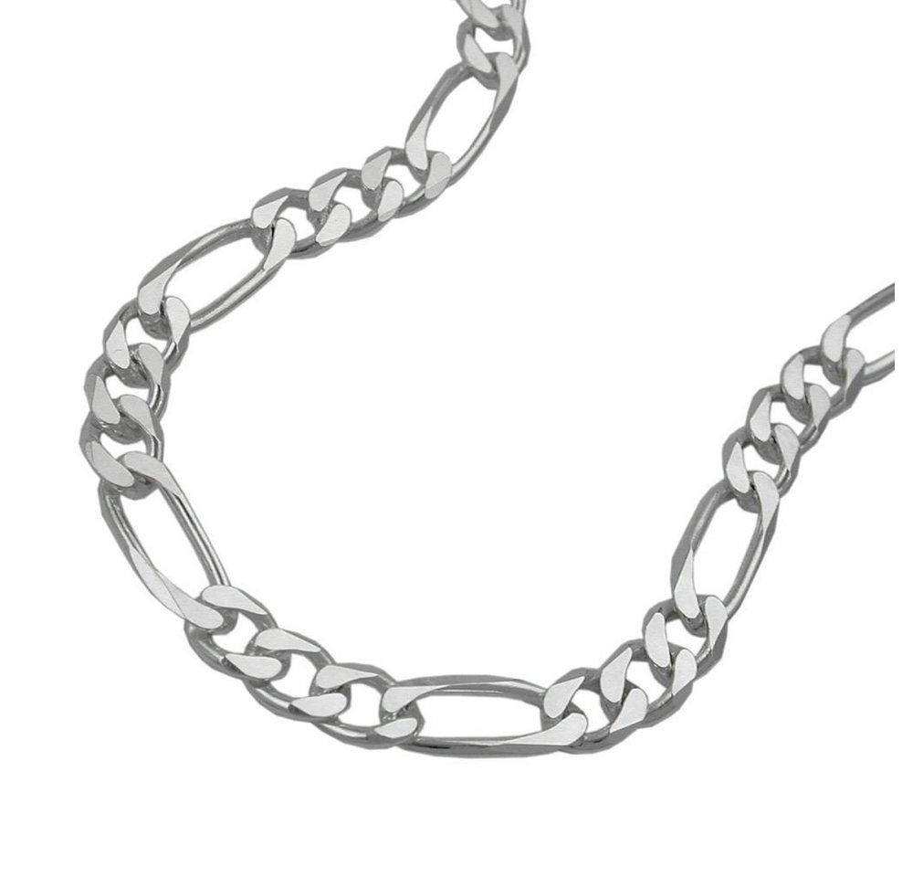 Schmuck Krone Silberkette Collier Figaro flach 6x diam Silber 925 50cm, Silber 925 von Schmuck Krone