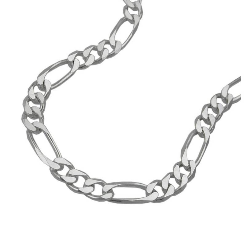 Schmuck Krone Silberkette Collier Figaro flach 6x diam Silber 925 50cm, Silber 925 von Schmuck Krone