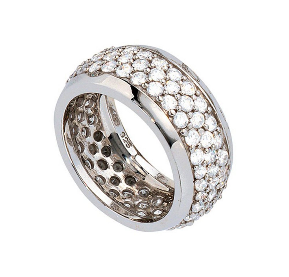 Schmuck Krone Silberring Breiter Ring mit Zirkonia rundum, 925 Silber, Silber 925 Schmuck Krone Silberring Breiter Ring mit Zirkonia rundum, 925 Silber, Silber 925 von Schmuck Krone
