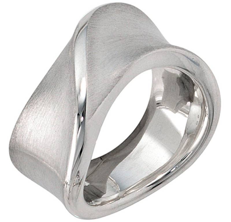 Schmuck Krone Silberring Breiter Ring aus 925 Silber teilmattiert, Silber 925 von Schmuck Krone