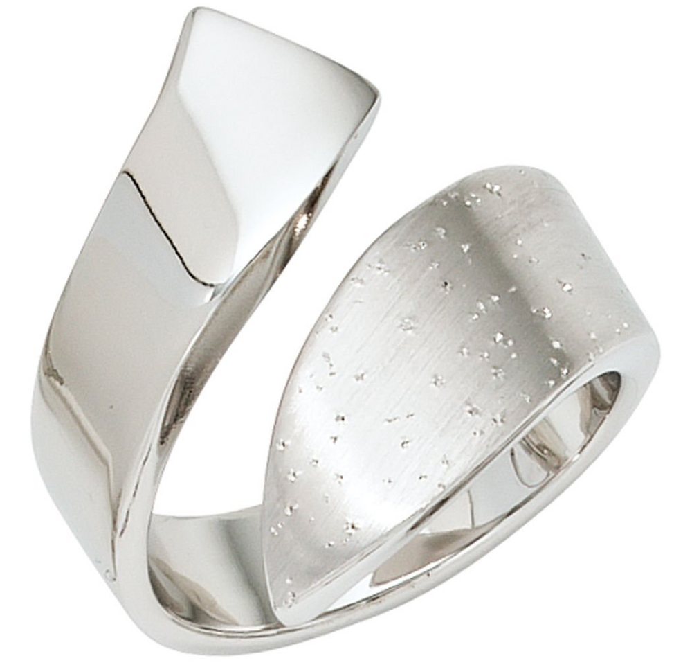 Schmuck Krone Silberring Ring 925 Silber teilmattiert mit Glitzereffekt, Silber 925 von Schmuck Krone