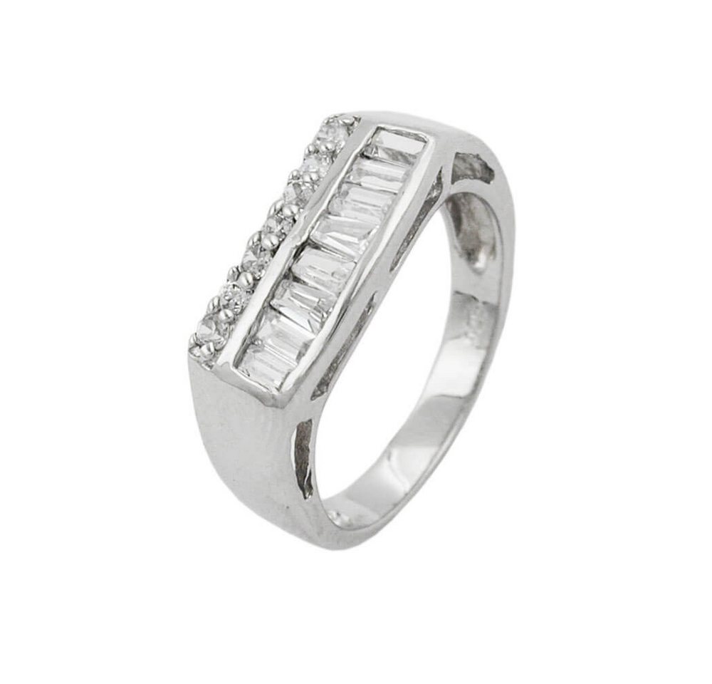 Schmuck Krone Silberring Ring mit Zirkonia, 925 Silber rhodiniert, Silber 925 von Schmuck Krone