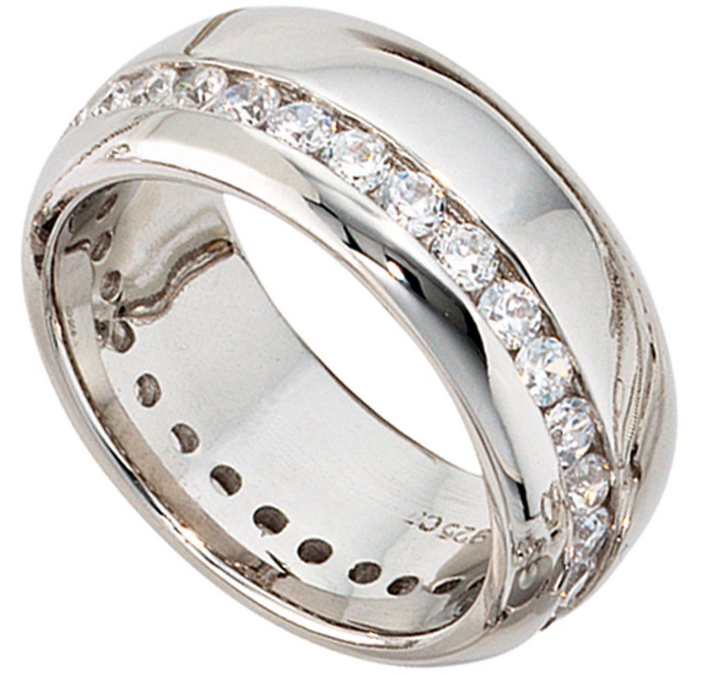 Schmuck Krone Silberring Silberring Damen Ring mit Zirkonia 925 Echt Silber Sterlingsilber, Silber 925 von Schmuck Krone