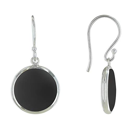 LES POULETTES BIJOUX - Sterling Silber 925 Ohrringe Scheibe Perlmutt - Schwarz von LES POULETTES BIJOUX