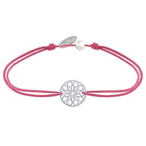 LES POULETTES BIJOUX - Armband Link 925 Silber Medaille Mandala Samen des Lebens - Fuchsia von LES POULETTES BIJOUX