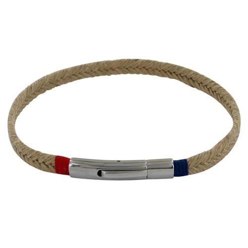 LES POULETTES BIJOUX - Mann Armband Geflecht Jute Blau und Rot Faden - grobe 18 cm von LES POULETTES BIJOUX