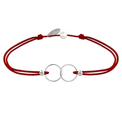 LES POULETTES BIJOUX - Silber Armband Ringe Du und Ich - Classics - Rote von LES POULETTES BIJOUX