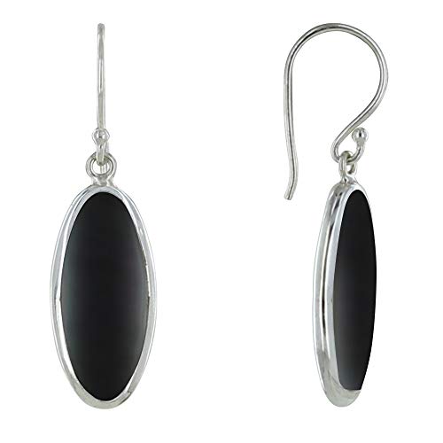 LES POULETTES BIJOUX - Sterling Silber 925 Ohrringe Mandel Perlmutt - Schwarz von LES POULETTES BIJOUX