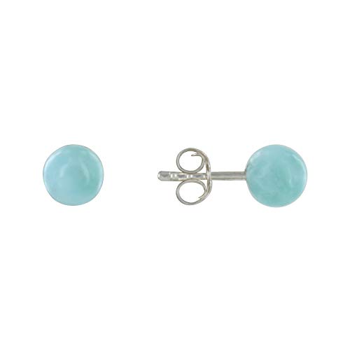 LES POULETTES BIJOUX - Sterling Silber Ohrringe Nagel Kleine Larimar Perle von LES POULETTES BIJOUX