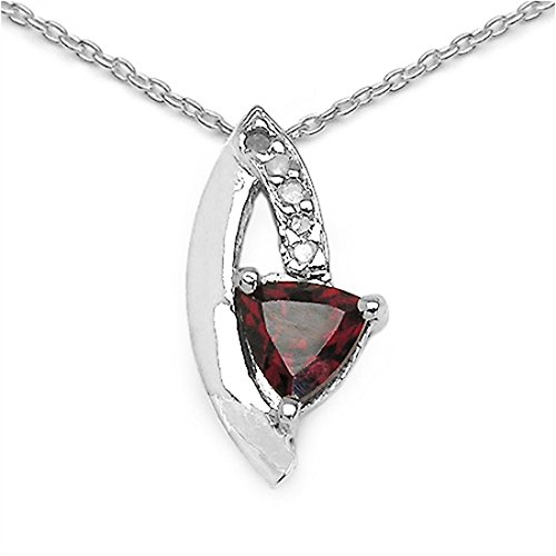 Schmuck-Schmidt-Collier/Halskette mit 5 Diamanten/Granat-Anhänger 0,53 Karat von Schmuck-Schmidt