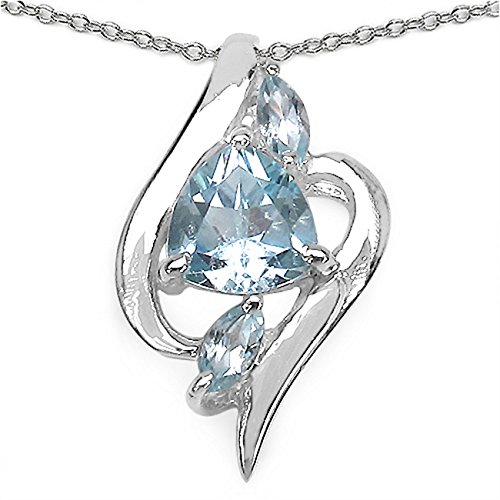 Schmuck-Schmidt-Collier/Kette Anhänger-Blautopas 925 Silber 1,04 Karat von Schmuck-Schmidt