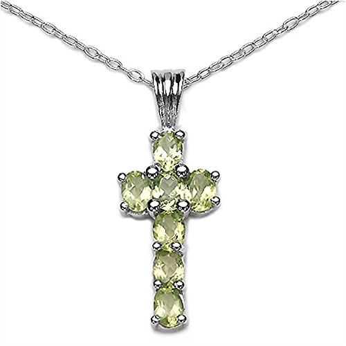 Schmuck-Schmidt-Collier/Kette Anhänger Peridot-Kreuz-Silber 0,80 Karat von Schmuck-Schmidt