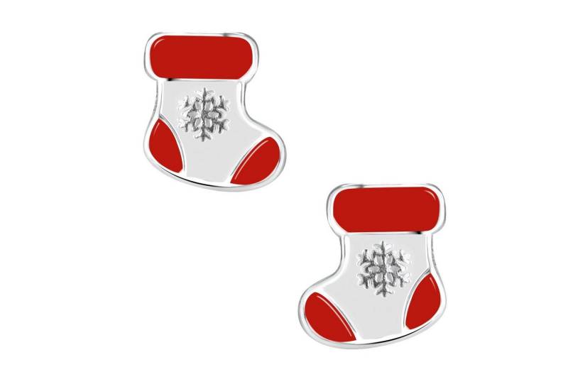 schmuck23 Paar Ohrstecker Mädchen Kinder Ohrringe Weihnachten Nikolaus Stiefel 925 Silber, Mädchen Kinderschmuck echte Silberohrringe von schmuck23