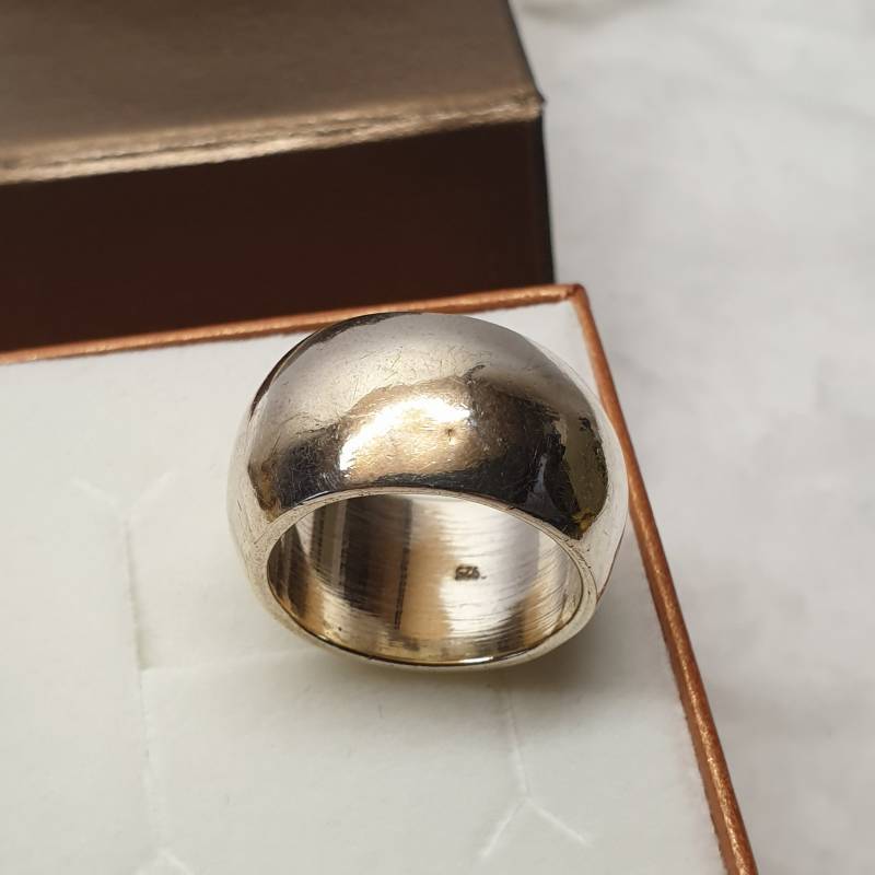 17, 8 Mm Silberring Ring Breit 925 Schlichtes Design Vintage Elegant Sr1216 von SchmuckAtelierRegina