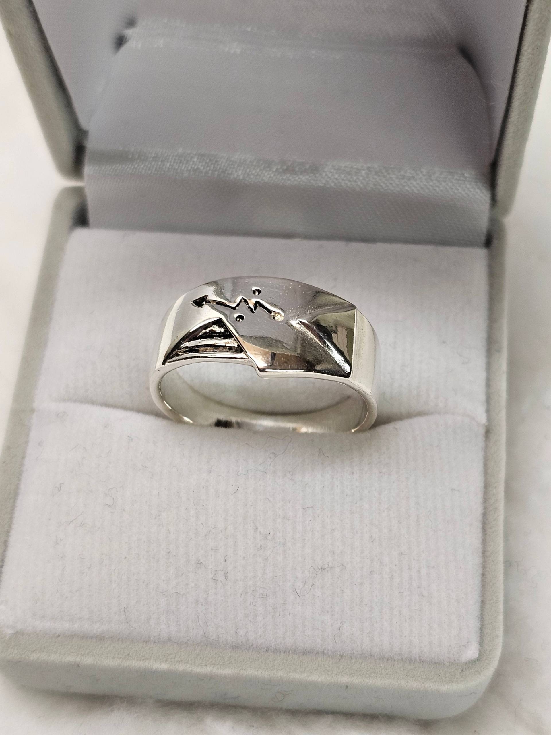 18, 7 Mm Silberring Ring Silber 925 Symbol Pfeil Vintage Selten Rar Sr732 von SchmuckAtelierRegina