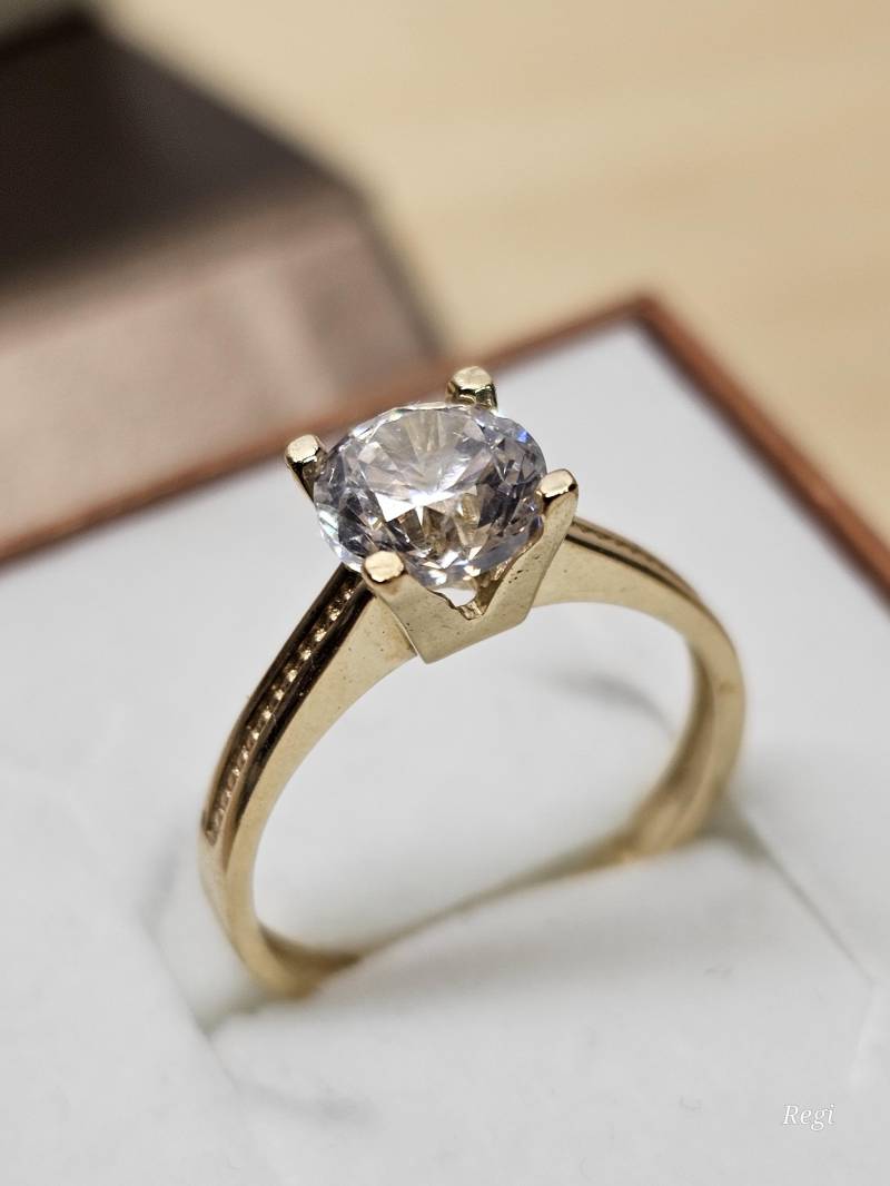 18, 8 Mm Toller Eleganter Ring Gold 585 Kristall Klar Glitzer Design Vintage Elegant Selten Rar Gr314 18, 8 Mm Toller Eleganter Ring Gold 585 Kristall Klar Glitzer Design Vintage Elegant Selten Rar Gr314 von SchmuckAtelierRegina