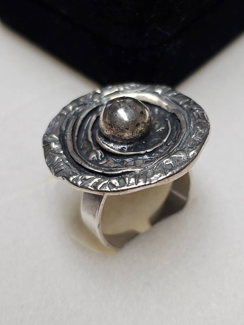 18 Mm Extravaganter Design Ring Silber 835 Modernist Vintage Elegant Selten Rar Sr999 von SchmuckAtelierRegina