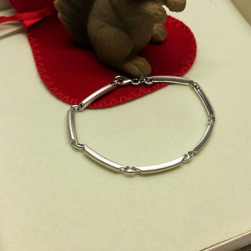 19, 5 cm Armband Gliederarmband Silber 925 80Er Jahre Elegant Sa456 von SchmuckAtelierRegina