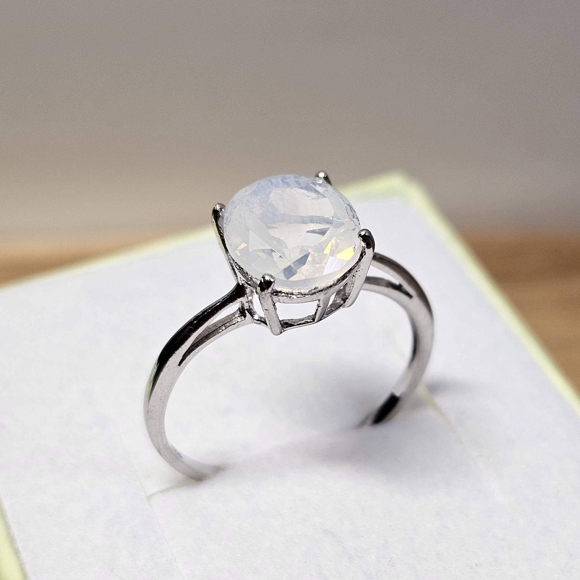 19, 6 Mm Ring Silberring Silber 925 Opalith Design Vintage Elegant Sr1374 von SchmuckAtelierRegina