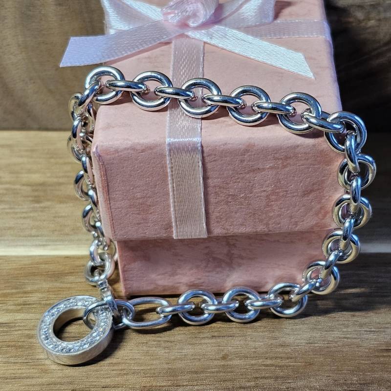 19 cm Armband Gliederarmband Silber 925 Kristalle Design Vintage Elegant Sa497 von SchmuckAtelierRegina