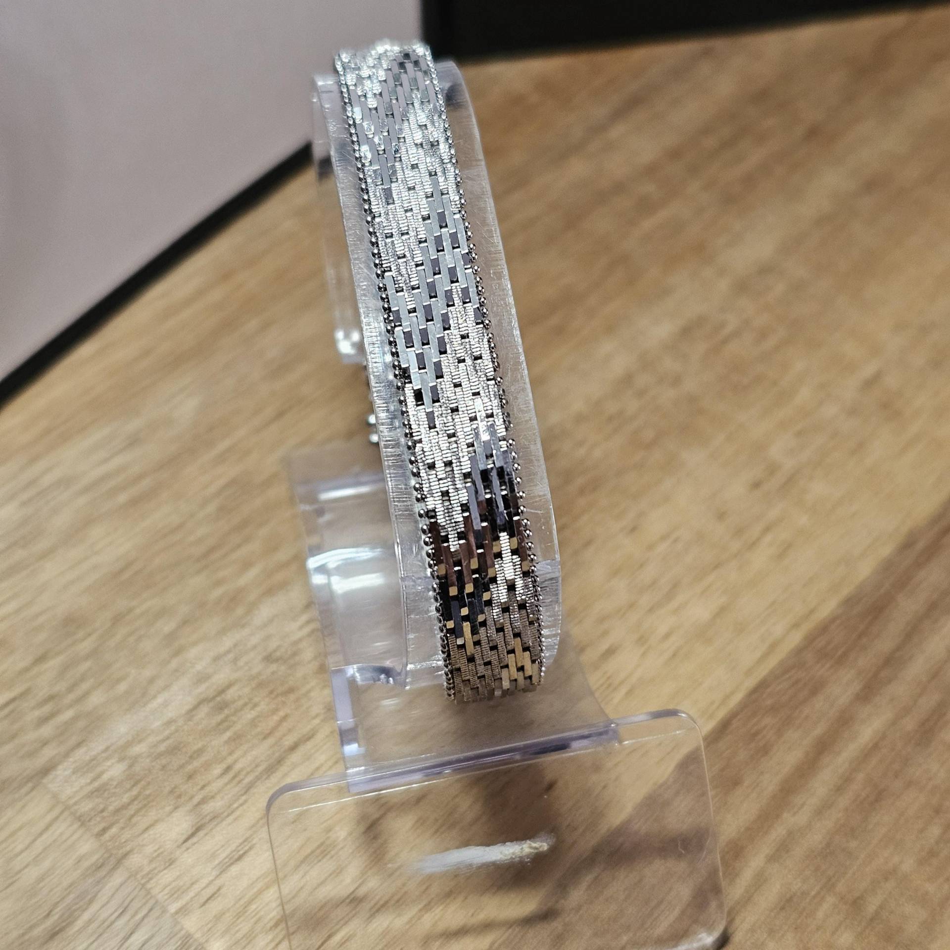 19 cm Teppicharmband Schlangenarmband Milanaise Armband Silber 835 Vintage Design Edel Glänzend Sa565 von SchmuckAtelierRegina