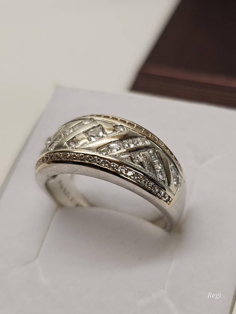 20, 3 Mm Silberring Ring Silber 925 Kristalle Klar Design Vintage Elegant Sr1557 von SchmuckAtelierRegina