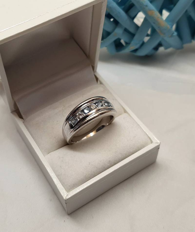 20 Mm Ring Silber 925 Kristalle Hellblau & Klar Edel Vintage Sr412 von SchmuckAtelierRegina