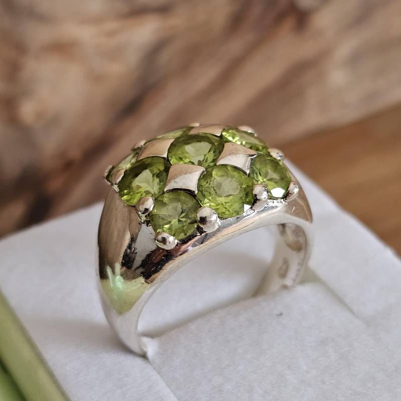 21, 2 Mm Silberring Ring Silber 925 Kristalle Hellgrün Edel Vintage Sr1168 von SchmuckAtelierRegina