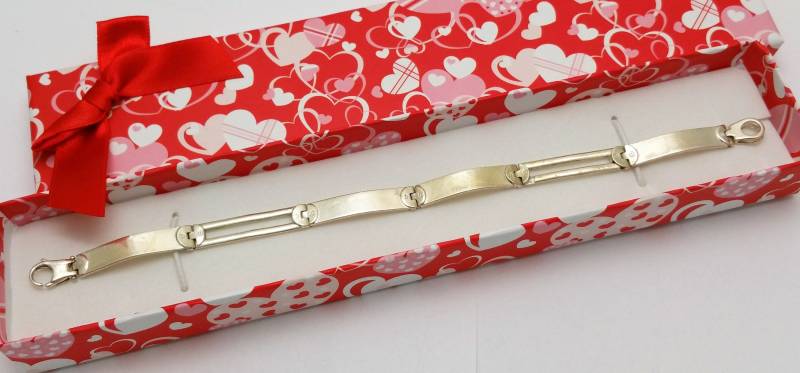 21 cm Armband Gliederarmband Silber 925 60Er Jahre Vintage Edel Design Sa341 von SchmuckAtelierRegina