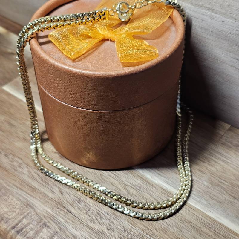 40 - 45 cm Kette Gliederkette 2-Reihig Doppelkette American Doublé Vergoldet Shabby Vintage Eleganz Mk112 von SchmuckAtelierRegina