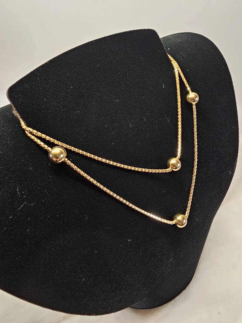 79, 5 cm Venezianer Kette Halskette Kugelkette Gold 333 Kugeln Vintage Elegant Gk122 von SchmuckAtelierRegina