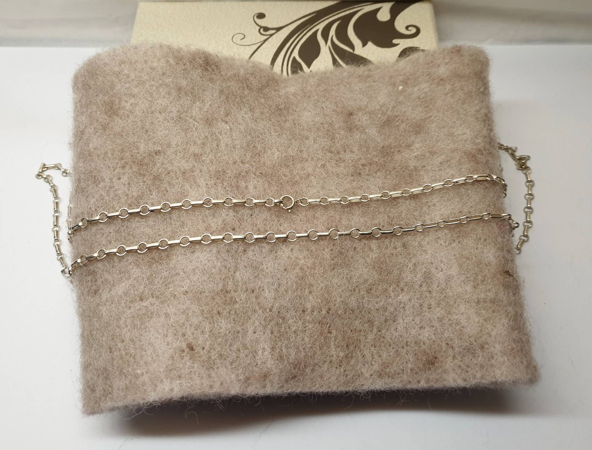 90 cm Kette Halskette Gliederkette Silber 835 Edel Vintage Hk284 von SchmuckAtelierRegina