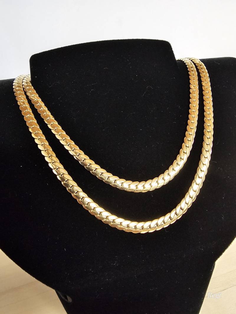 91, 5 cm Kette Gliederkette American Doublé Vergoldet Hartvergoldet Shabby Vintage Eleganz Mk106 von SchmuckAtelierRegina