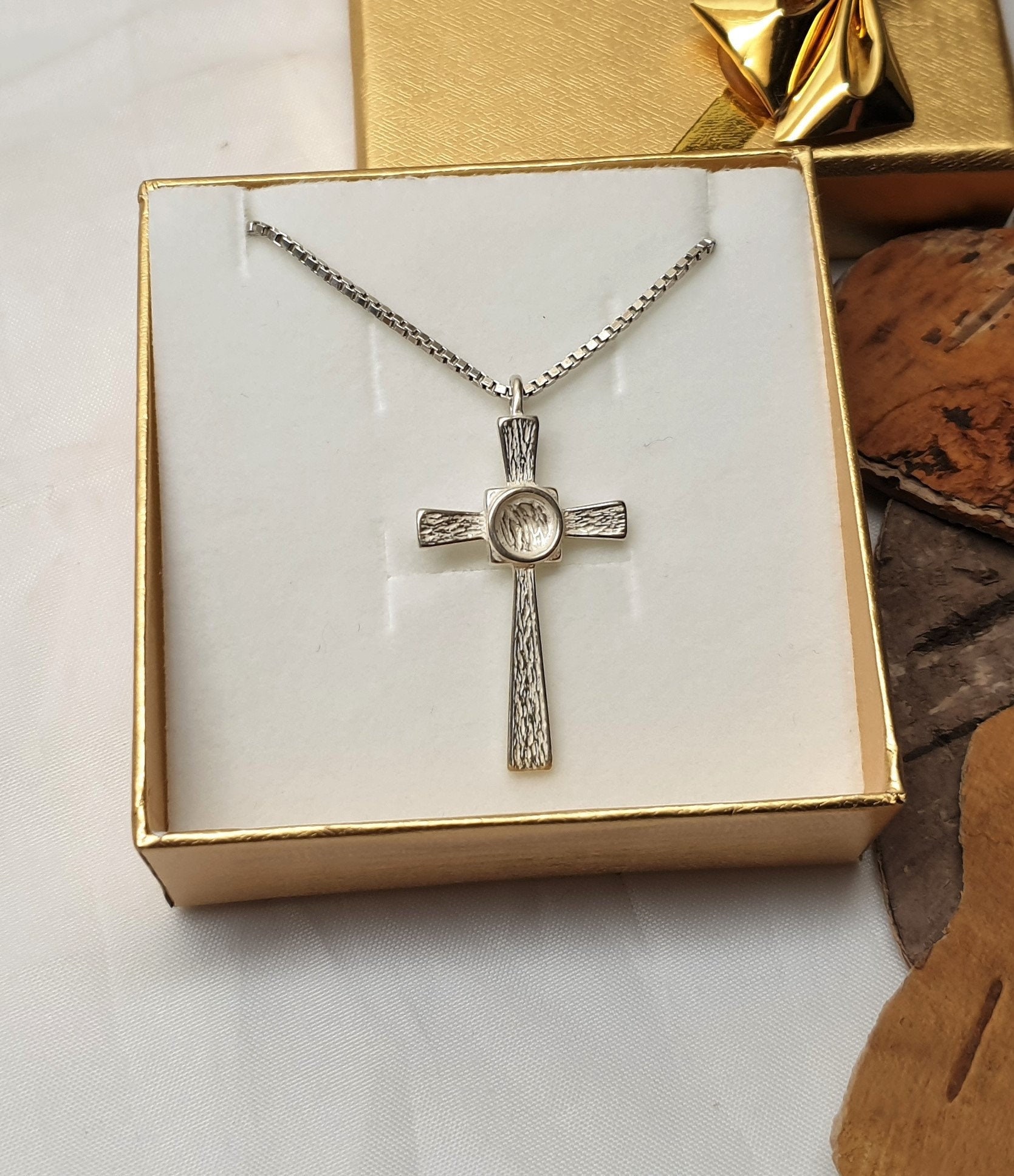 Anhänger Kreuz Kreuzanhänger Ohne Kette Silber Shabby Vintage Nostalgie Ska1374 von SchmuckAtelierRegina