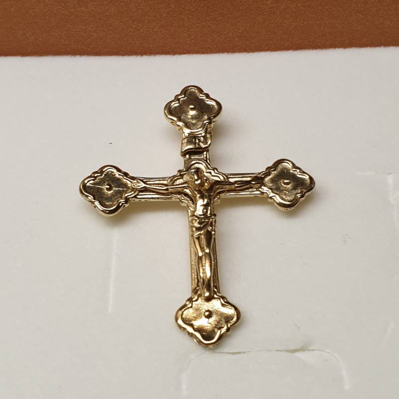 Anhänger Ohne Kette Silber 925 Vergoldet Kreuz Jesus Vintage Ska1208 von SchmuckAtelierRegina